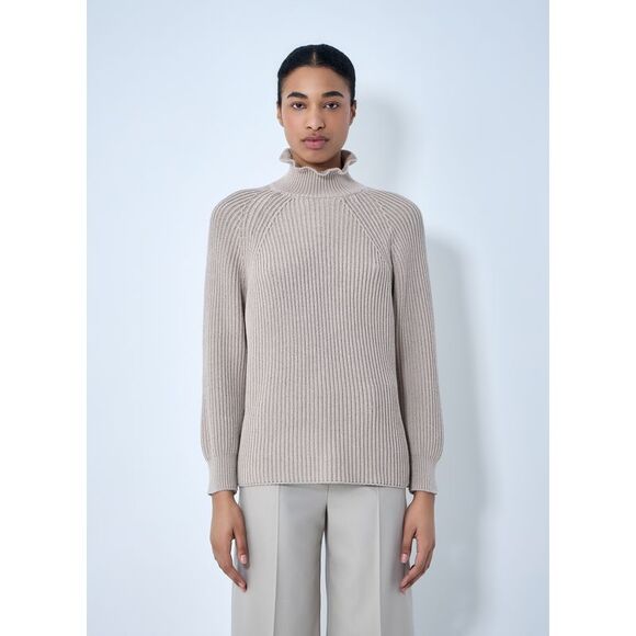 Max Mara Women Ribbed Knit High Neck Sweater